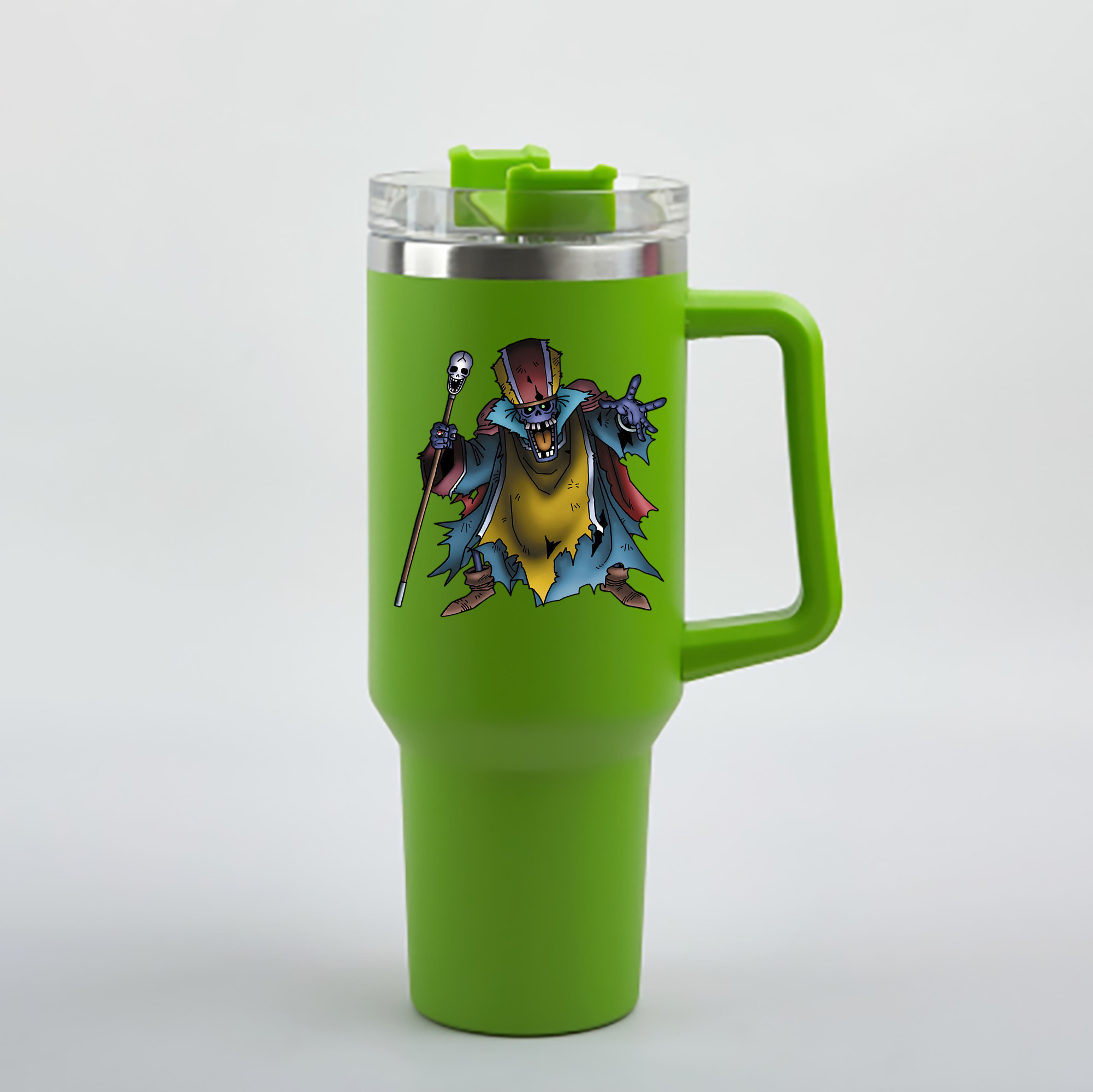 （画像用） ドラゴンクエスト Doragon Kuesuto Dragon Quest 1200mL車用タンブラー - クリスタルステッカー（プラスチックストロー付き）